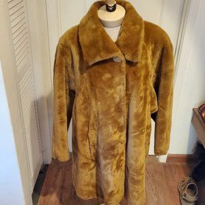 Vintage 80's plush teddy swing coat